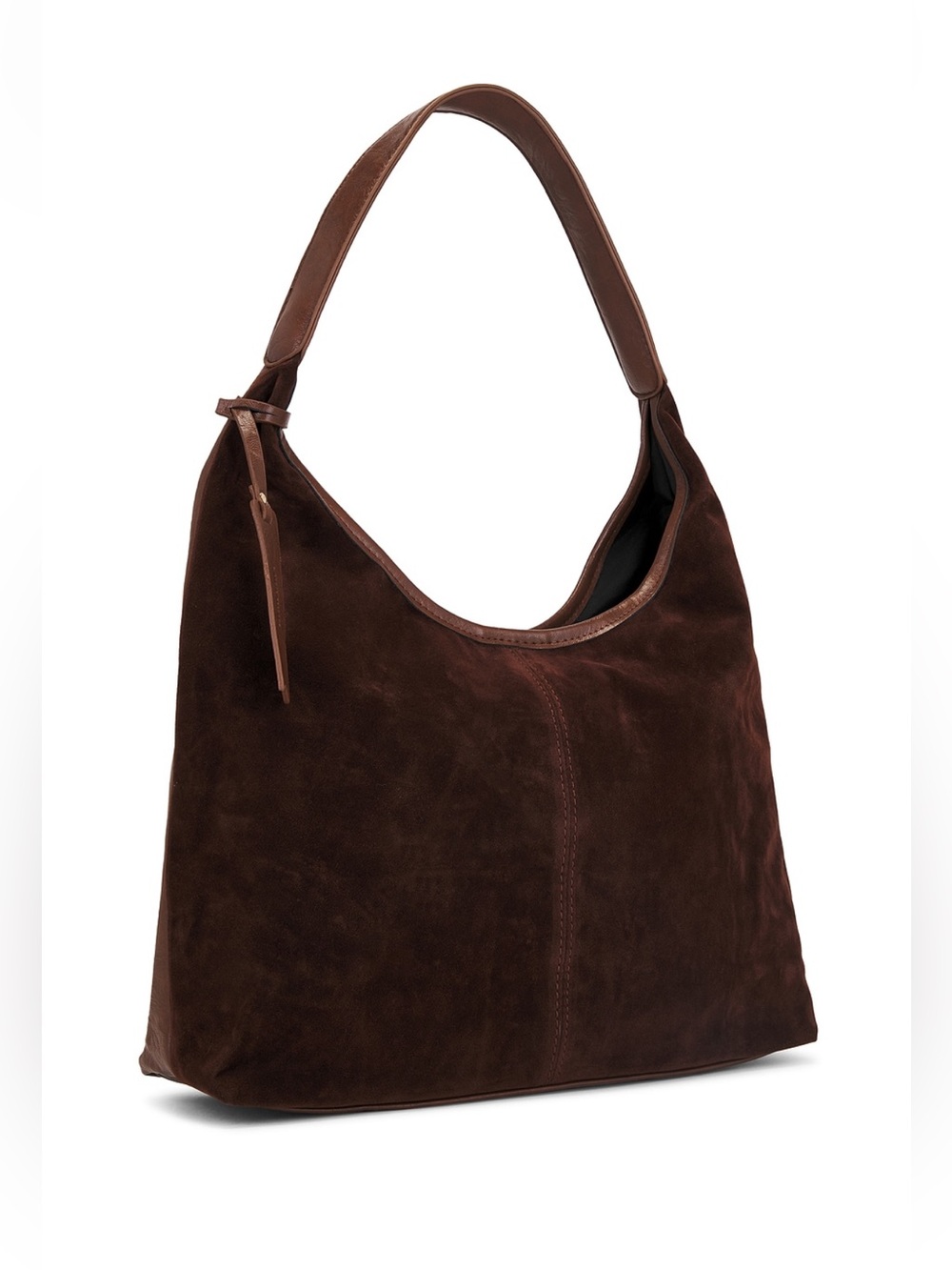 Opposite sided faux leather & faux suede Dark Brown Shoulder tote Bag - Picture 2 of 5